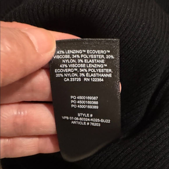 Aritzia Wilfred Free Cut-out Knit Mini Dress Black Cresent Midriff Fitted -Small - Picture 9 of 9